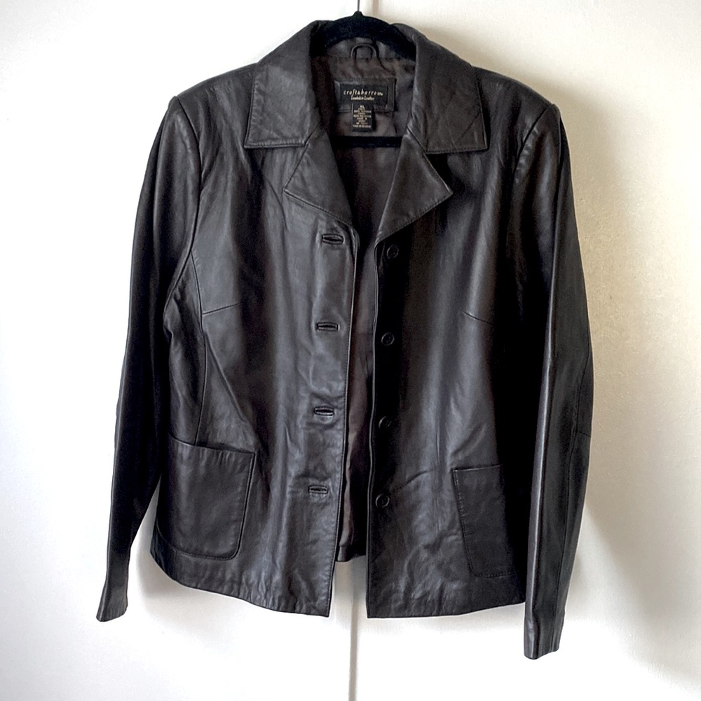 Croft &Barrow Lambskin Leather Blazer and Pants - Picture 3 of 11